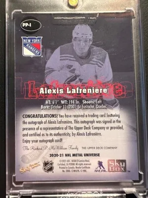 2020-21 Metal Universe - Alexis LaFreniere - Premium Auto back